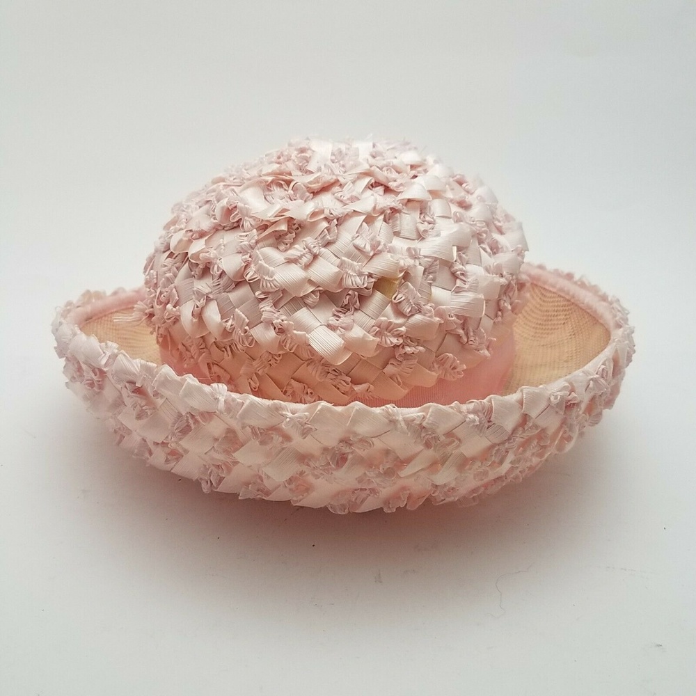 Vintage Women's Ladies Pink Ribbon Hat Union Made